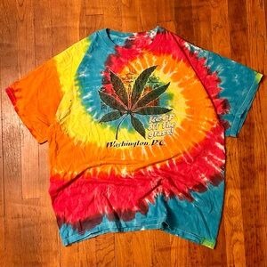 Vintage Keep Off The Grass Tie Dye Hippie Shirt